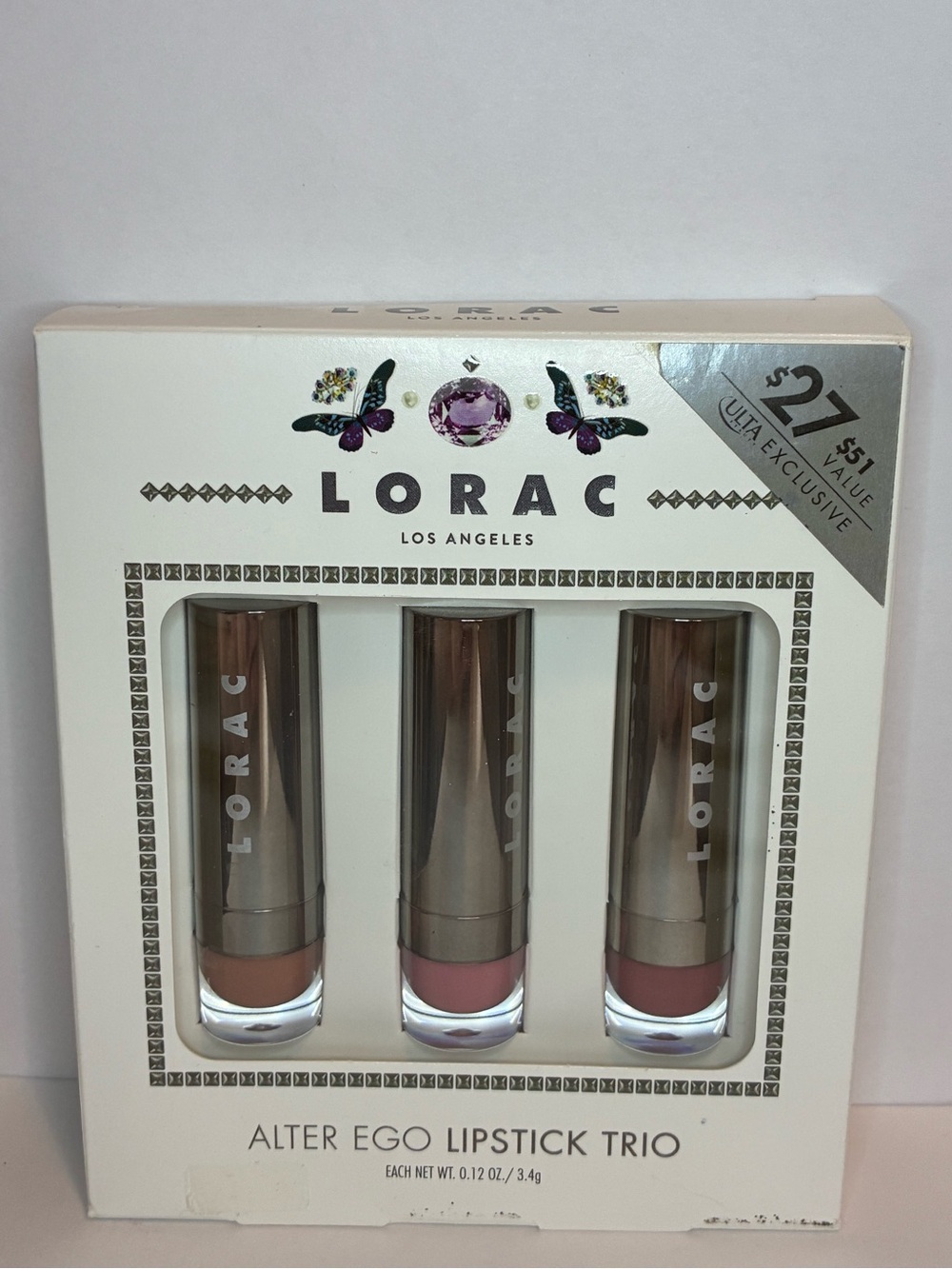 LORAC Alter Ego Lipstick Set Trio HTF RARE! Shades: Nudist, Optimist & CEO. NIB